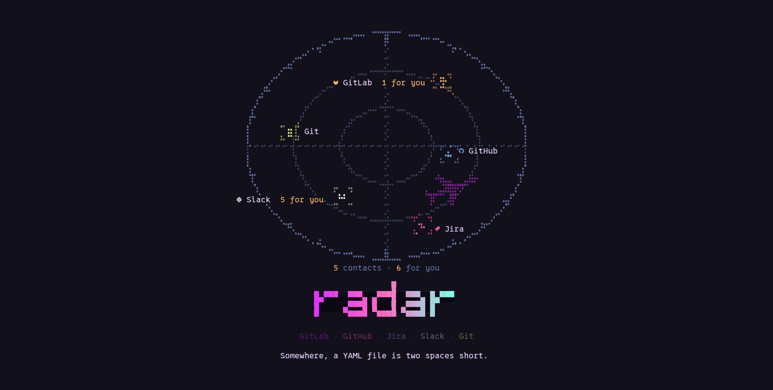 radar's start screen